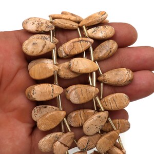 Natural Picture Jasper, Pear Gemstone Beads, Jasper Smooth Briolette, 9x17- 9-18mm, Long Pear Beads, Handmade Beads, Jewelry making Beads