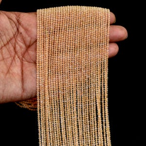 Golden Citrine Faceted, Crystals Round, Micro Cut Quartz Beads, Natural Gemstone, 2.20mm Beads