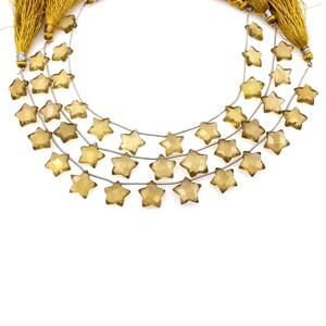 Honey Quartz Star Faceted Beads, Star Shape Beads, Briolette Faceted Star, 11-12mm, Hand Carved Star, Side Drilled Bead, Craft Supply Beads