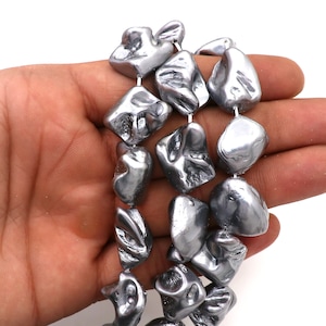 Baroque Pearl Strand, Peacock Black Pearl, Nugget Irregular Beads, Loose Pearl, Gemstone Beads, Imitation Pearls, DIY Jewelry Making Pearl