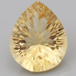 Citrine Quartz Pear Concave Cut, 17x22MM, Citrine Concave Cut, 18 Carat, Beast Golden Citrine Cut, Cut Stone For Ring, Jewelry Necklace Bead
