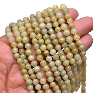 Cats Eye Round Ball, Smooth Round, Green Cats Eye Gemstone, 13&#39;&#39;Strand, 5-6mm, Cats eye Smooth Round, Handmade Gemstone, Jewelry Making Bead