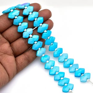 Blue Opal Briolette Faceted Fancy Shaped, Gemstone Beads Strand,