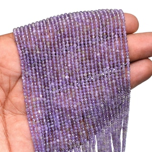 Amethyst Rondelle Faceted, 12.5"'Strand 2mm, Micro Cut Faceted, Amethyst Beads, Rondelle Beads, Amethyst Gemstone Beads, Craft Supply Beads