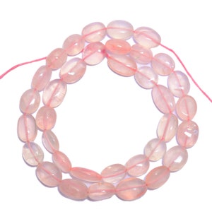 Rose Quartz Smooth Beads, Handmade Oval, 6x10-8x12 MM, Polish Beads, Loose Gemstone, Natural Stone Oval, Handmade Bead, Jewelry Making Beads