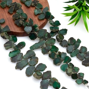 Ruby Fuchsite Free Form Slice: Natural Raw Gemstone Beads, 10x8-15x10mm