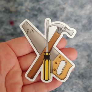 Fix it Fics fanfiction waterproof sticker