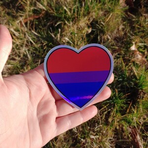 Holographic Bisexual Heart Sticker