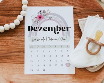 Pregnancy Announcement Card Rainbow | You're Going to Be Grandparents | Personalized Baby Announcement | Pastel / Pink / Blue