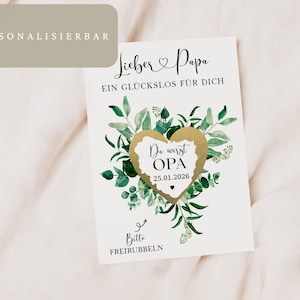 Rubbelkarte Du wirst Opa, Karte zur Schwangerschaftsverkündung, Rubbellos personalisiert mit Namen und Geburtsdatum, Geschenkidee Opa