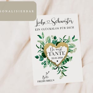 Kraslot Je wordt tante, geluksticket om zwangerschap aan te kondigen, gepersonaliseerde kraslot, verrassingskaart voor een baby, cadeau voor tante