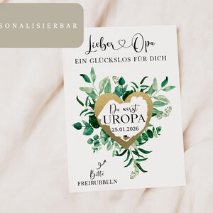 Schwangerschaft verkünden – Du wirst Uropa – Rubbellos Karte – Geschenk Urgroßvater – personalisierte Babyankündigung