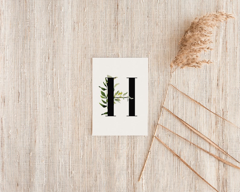 Card With Letter Flowers Letters Watercolor DIY Garland Etsy