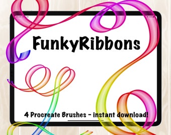 FunkyRibbons - Ribbon brushes for Procreate app - now multicolor