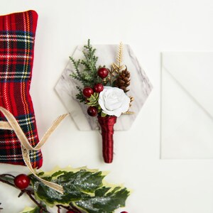 Winter Pinecone Boutonniere: Rustic Christmas Wedding Buttonhole