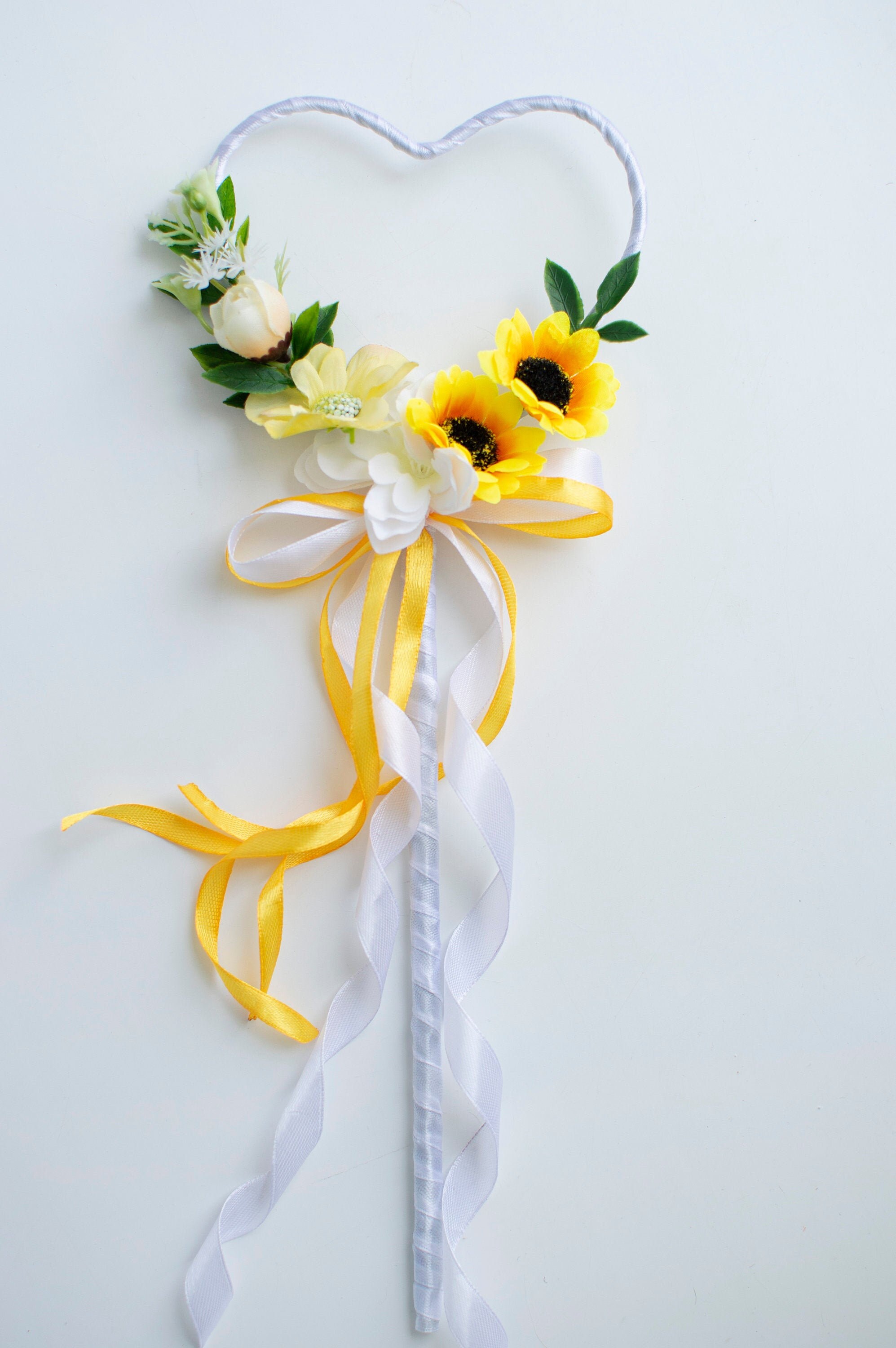 Sunflower Wand Floral Wand Flower Wand Flower Girl Wand Rustic Etsy UK