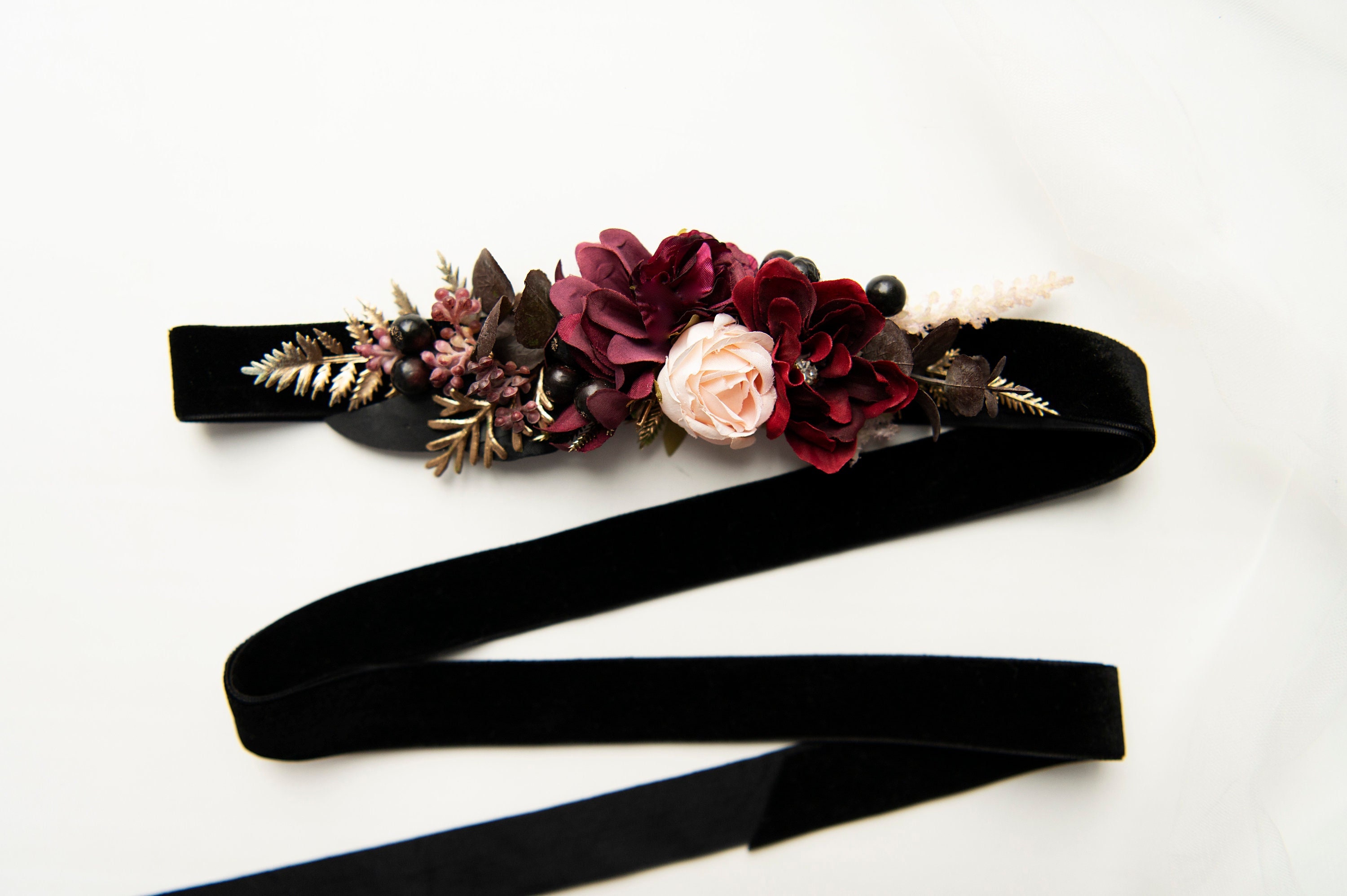 Black Flower Belt - Etsy