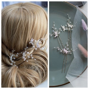 Pearl bubbles hair comb and pin set of 5 - Style #937