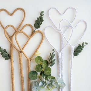 White Flower Girl Wand: Twine & Satin Ribbon Wedding Wand