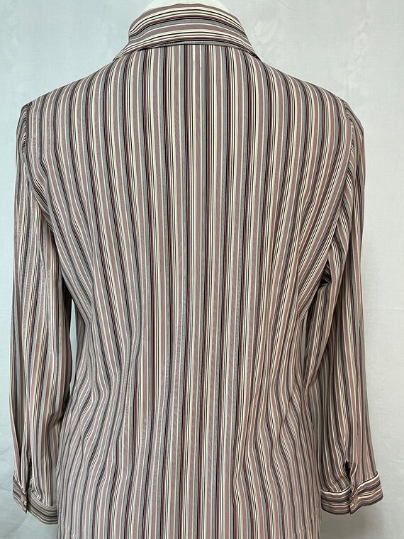 Vintage  Smart Women's Blouse 1990s Thin Striped … - image 5