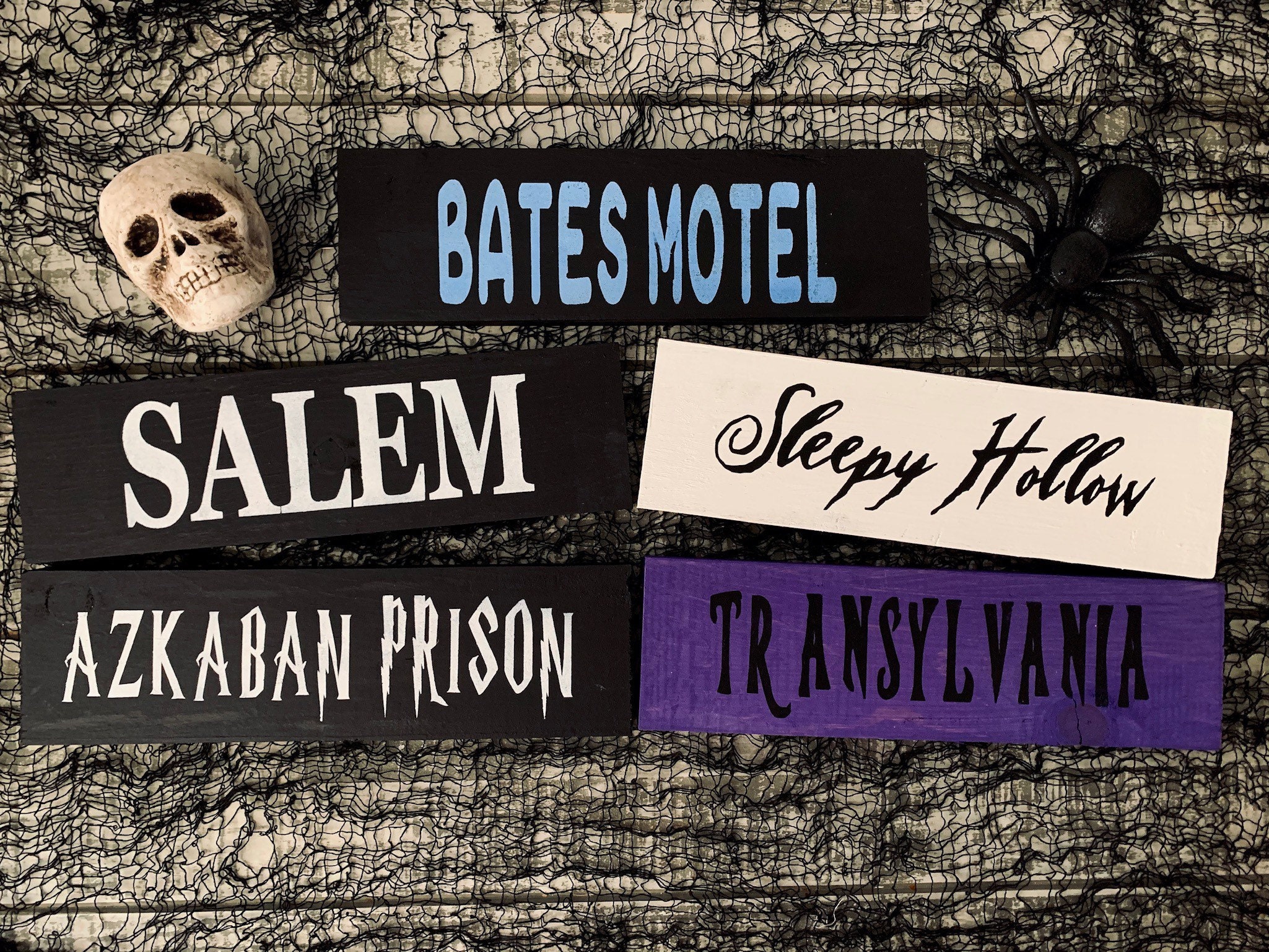 Horror & Halloween Movie Location Wood Signs Hanging Etsy