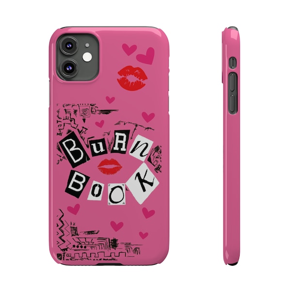 MEAN GIRLS BURN Book Pink Slim iPhone Cases | iPhone 15 to iPhone 7 | Perfect Unique Valentine's Day Gift