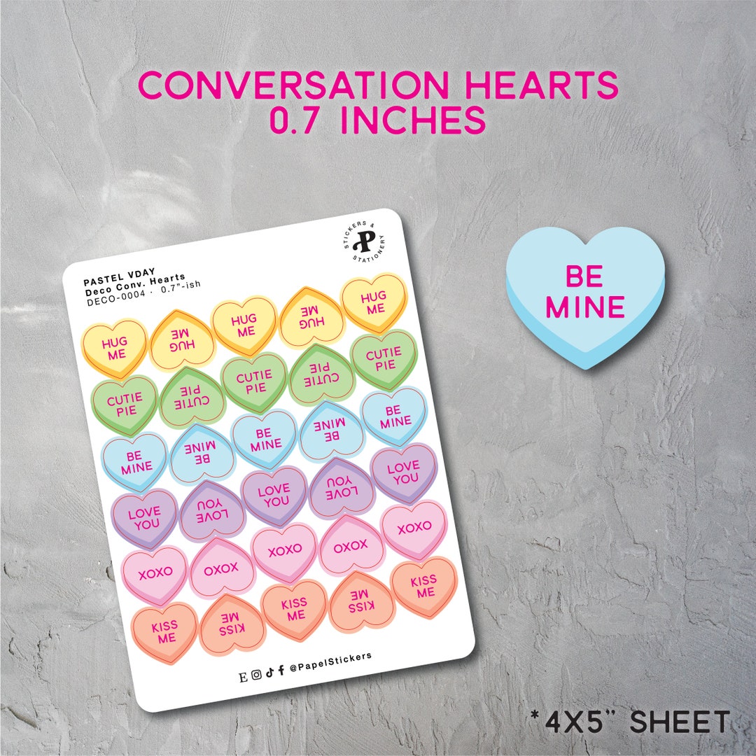 Conversation Hearts 0.7 Pastel Pink Vday DECO-0004 VALENTINE'S DAY ...