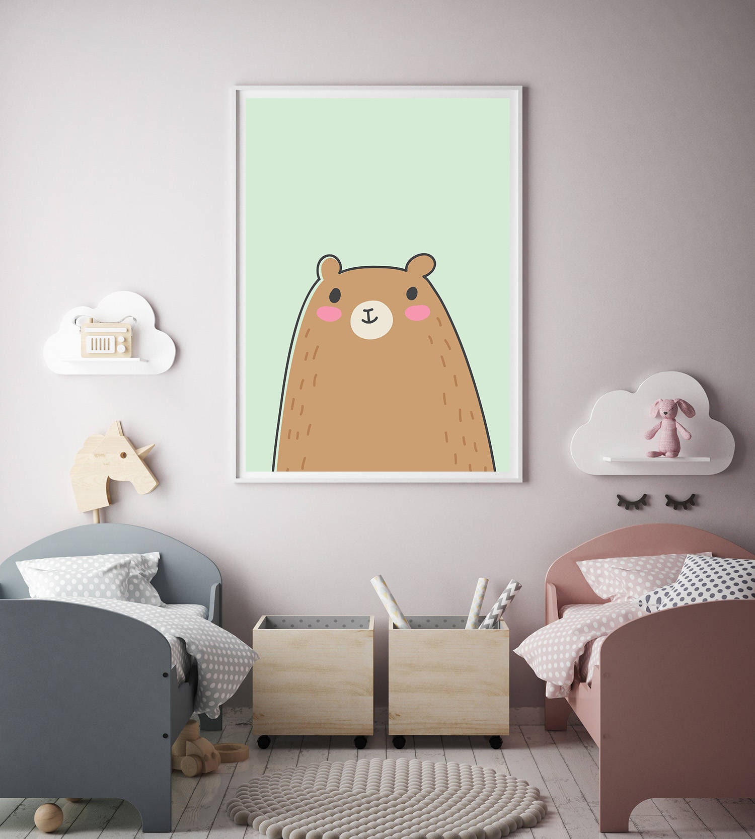Bear Nursery Print Digital Download Bear Printable Wall Art - Etsy