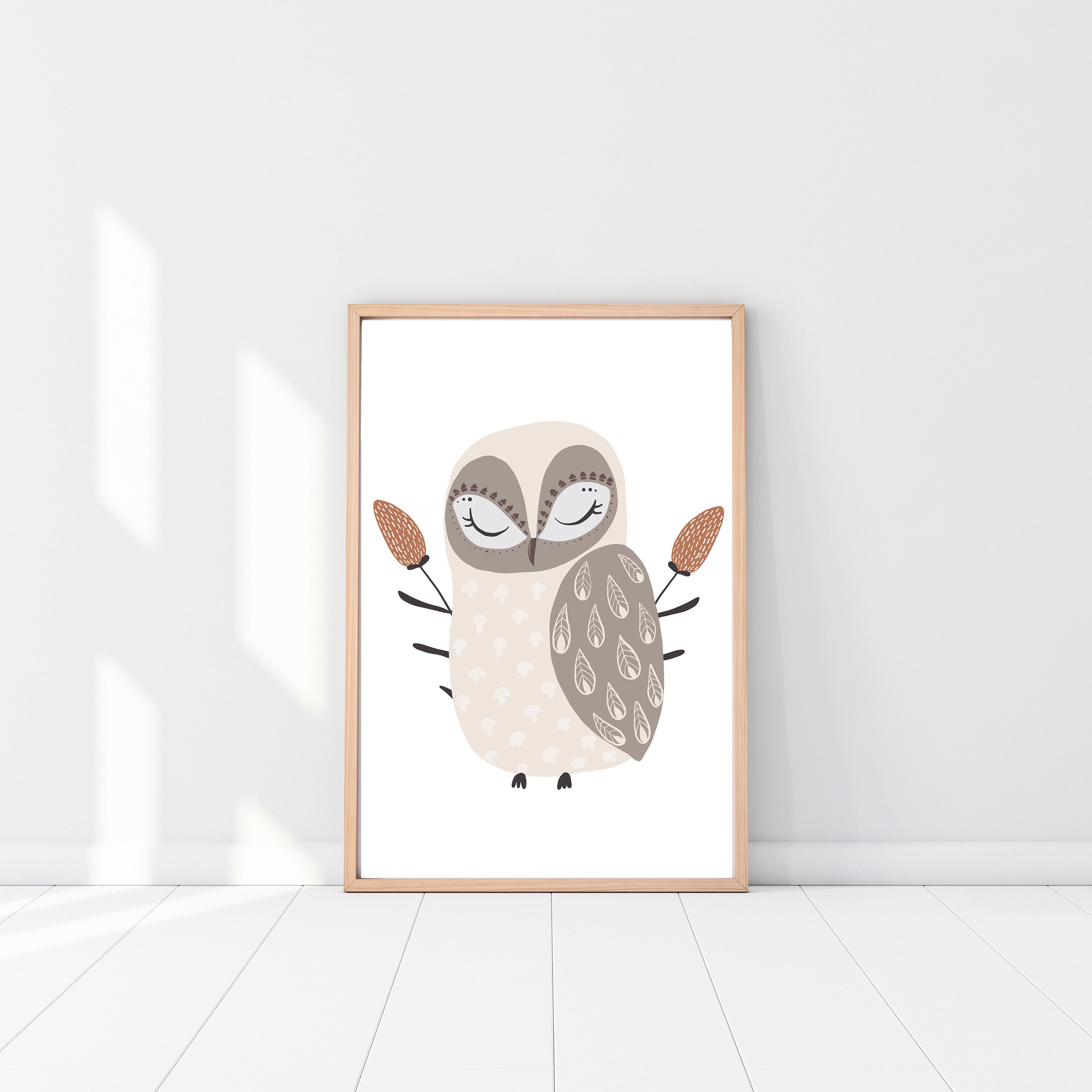 Woodland Owl Nursery Print, Digital Download, Cute Nursery Decor ...