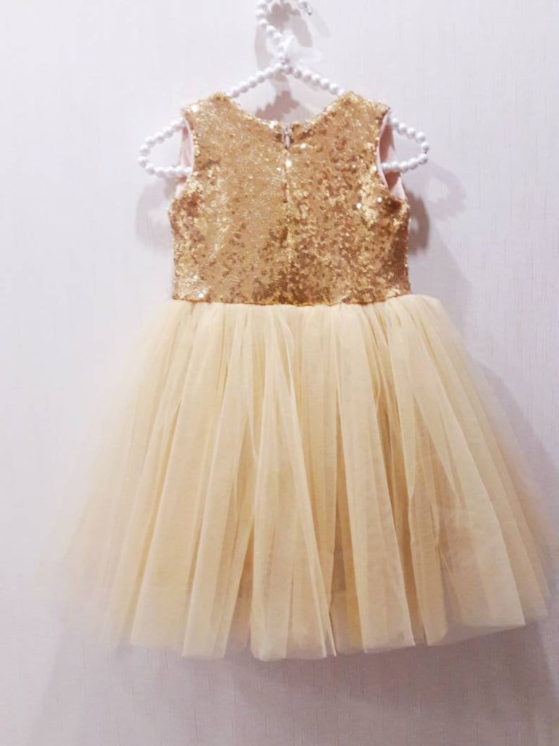 Girls Gold Sequin Dress Toddler Sparkle Dress 1st Birthday Etsy