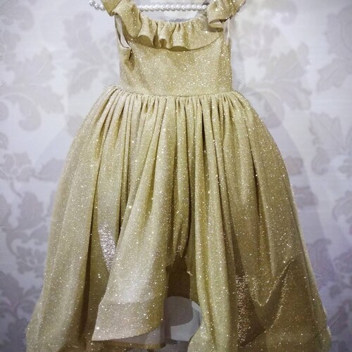 Girls Gold Sequin Dress Toddler Sparkle Dress 1st Birthday Etsy