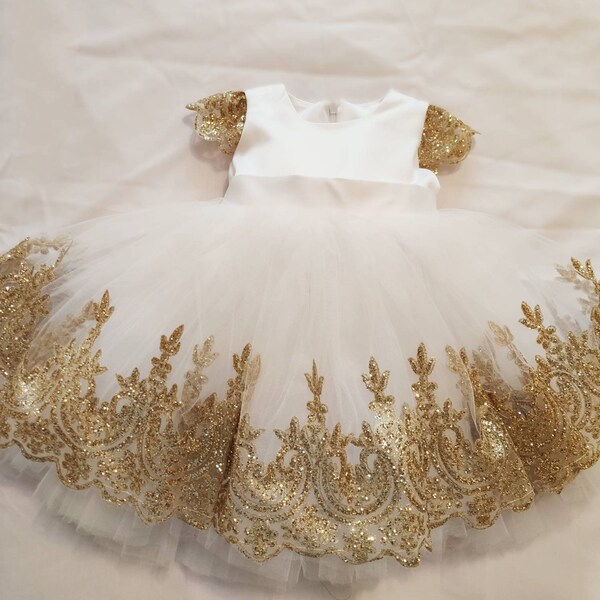 Flower Girl Dress Gold Etsy