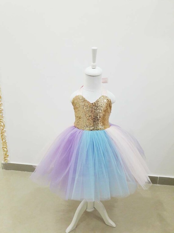 unicorn theme dress for baby girl