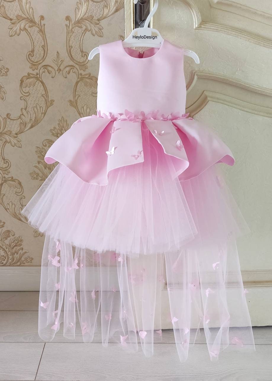 Girls Lilac Butterfly Party Dress Girls Tulle Party Dress - Etsy