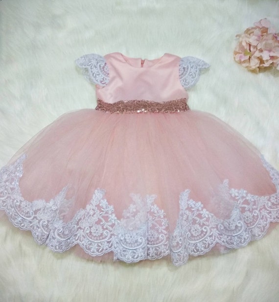 rose gold sequin toddler dress
