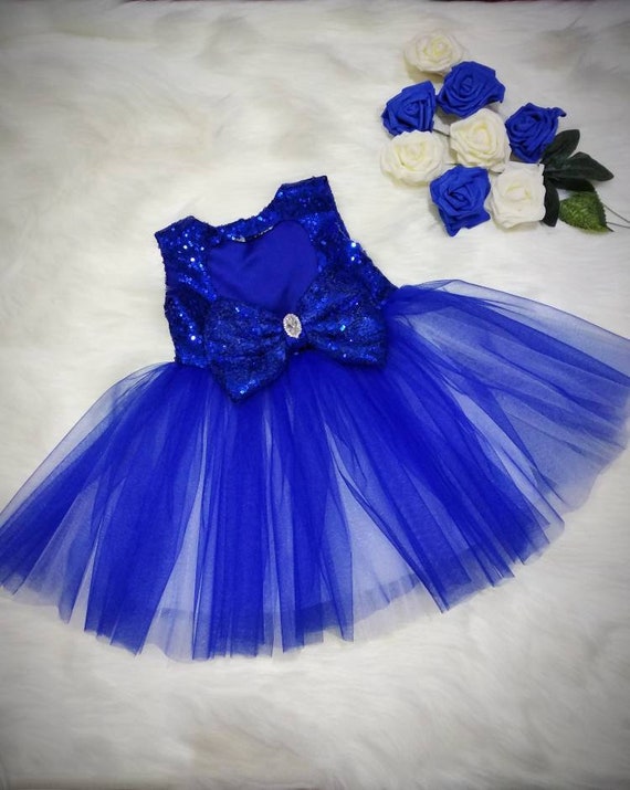 girls blue sequin dress