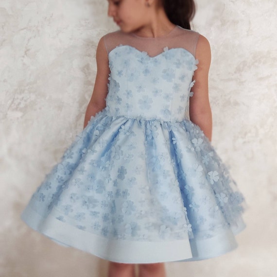 Girls light blue party dress 2025