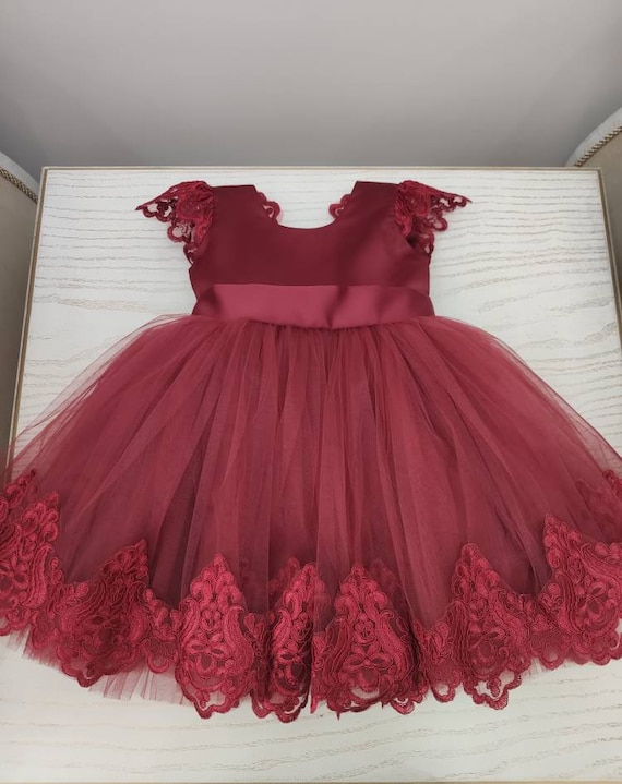 girls burgundy dress