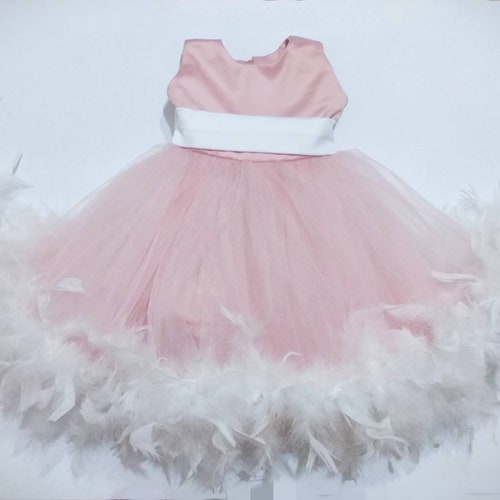 Girls Pink Gold Lace Tulle Party Dress Flower Girl Dress Etsy