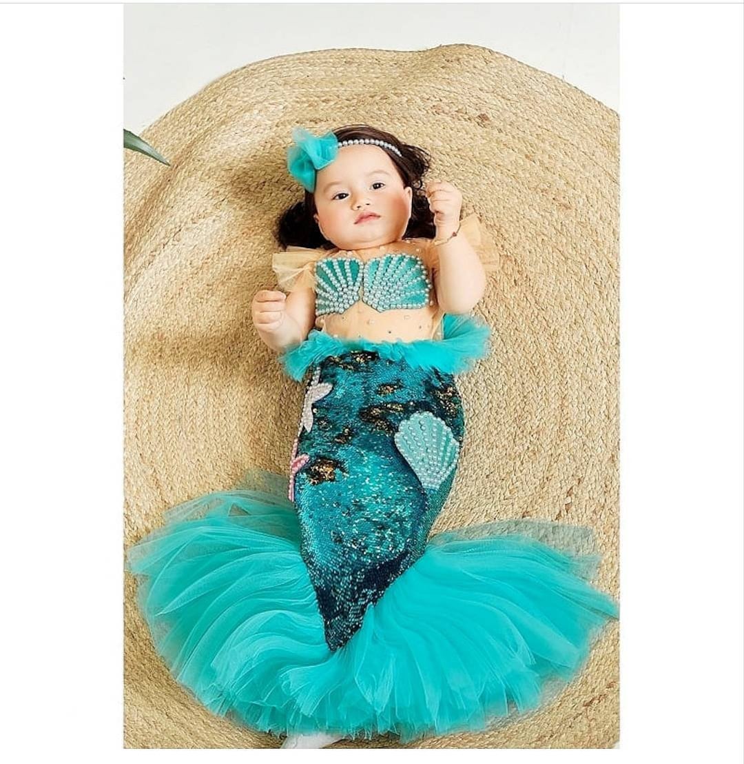 capacidad Pino Vatio Disfraz de sirena bebé vestido de sirena para niñas - Etsy España
