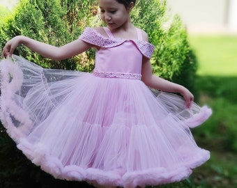 Pink flower girl dress, toddler party dress, pageant dress, birthday dress, pink princess dress, flower girl dresses, baby blush party dress