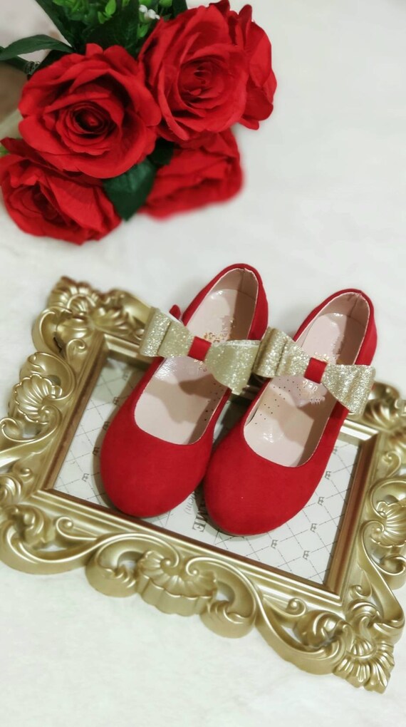 Zapatos rojos para niñas para niñas con - Etsy