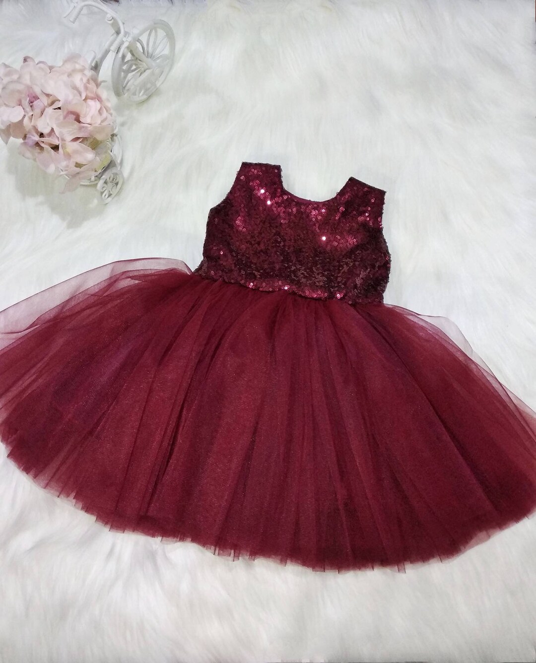 Burgundy outfit top for baby girl