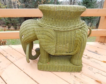 elephant side table tiger glass vintage wicker elephant side table olive green original paint excellent condition garden stool table etsy elephant side table tiger glass vintage wicker elephant side table olive green original paint excellent condition garden stool table etsy