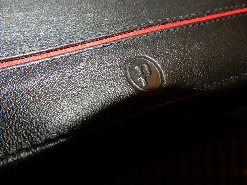 Pitt Leather Goods Vintage black and red wallet NEW! checkbook holder unused