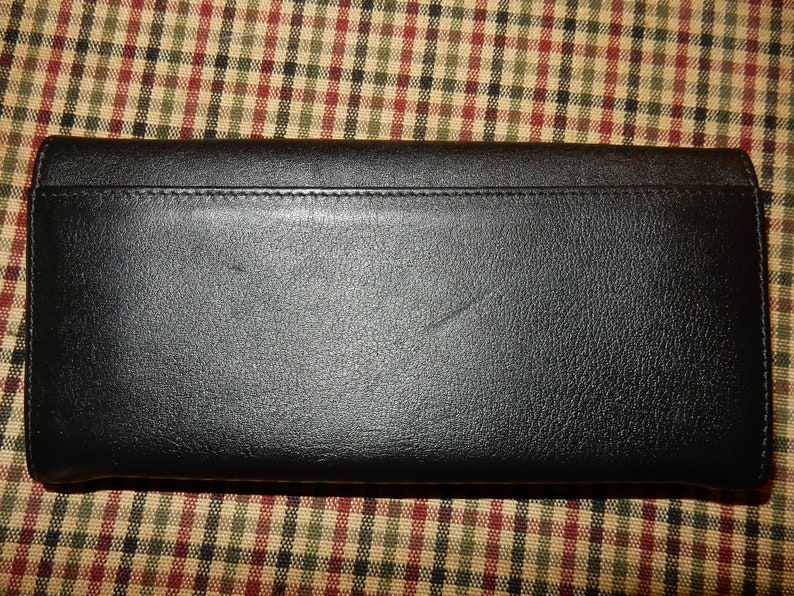 Pitt Leather Goods Vintage black and red wallet NEW! checkbook holder unused