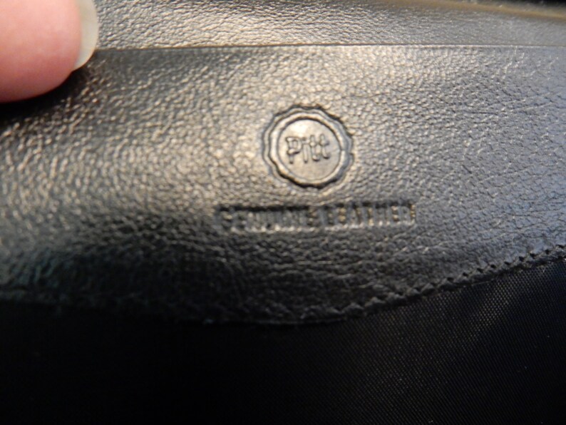 Pitt Leather Goods Vintage black and red wallet NEW! checkbook holder unused