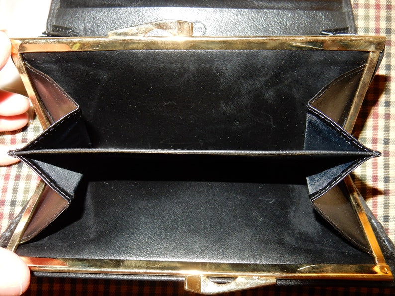 Pitt Leather Goods Vintage black and red wallet NEW! checkbook holder unused