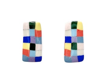 Multi-colored Porcelain Statement Earrings