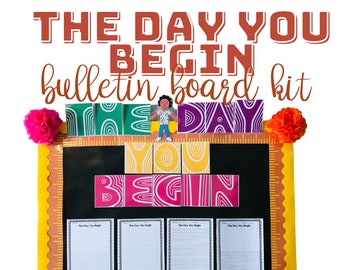 Printable Bulletin Board Kit | Back to School Bulleting Board Kit | The Day You Begin Bulletin Board Kit | Digital Download